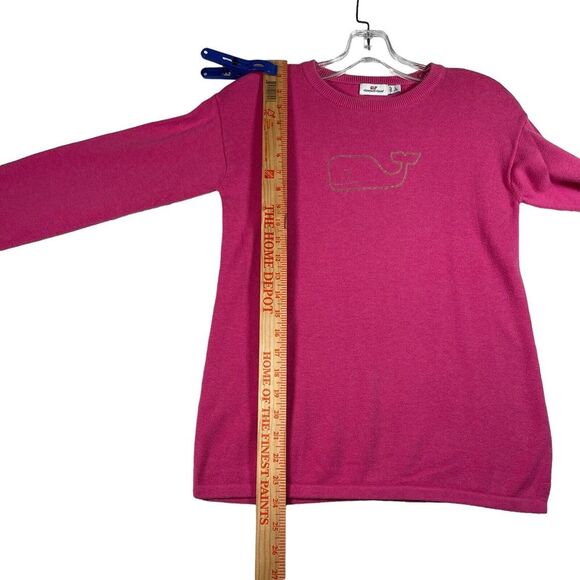 Vineyard Vines Girls Pullover Crew Neck Sweater Size L/14 Pink Whale Logo Cotton - Picture 5 of 9